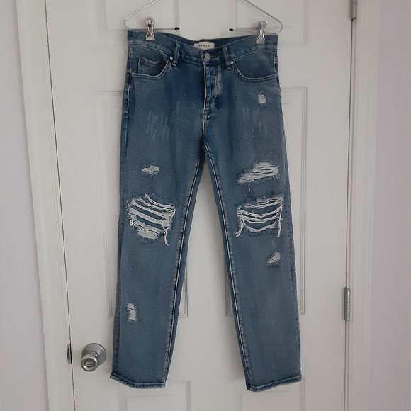 PacSun Boyfriend distressed denim blue jeans (26) - Picture 1 of 9